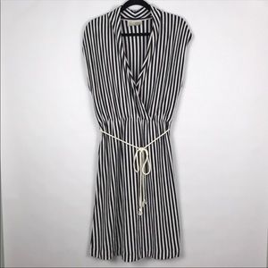 Anthropologie Blue White Stripe Dress M